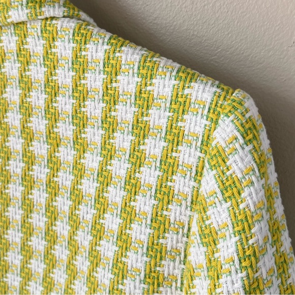 Talbots Stride Tweed Green Trench Cropped Blazer Jacket Size 8 - Picture 9 of 16